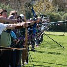 Archers shooting on the line